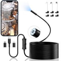 Endoscope Camera with Light, Ennovor 1920 HD Endoscope Camera Mobile Phone with 8 LED Lights, No WiFi Required Inspection Camera Waterproof IP67 Channel Camera for Android & iOS, Tablet (16.4 ft/5 m)