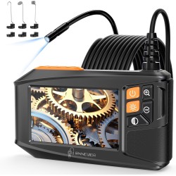 Endoskopkamera mit Licht 5m, Ennovor 1080P HD Digital Endoscope mit 4.3-Zoll-IPS- Bildschirm, IP67 Wasserdicht Rohrkamera mit 8 einstellbaren LEDs, 8mm Schlangenkamera Inspektionskamera