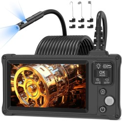 Endoskopkamera mit Licht, Ennovor 1920P HD Dual Lens Endoskopkamera, 5,0 Zoll IPS Endoskopkamera Handy, IP67 Wasserdichtes 8mm Endoskop Kamera mit 8+1 Einstellbaren LED Licht-5M