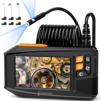 Endoskopkamera mit Licht 5m, Ennovor 1080P HD Digital Doppelkopf Endoscope mit 4.3-Zoll-IPS- Bildschirm, IP67 Wasserdicht Rohrkamera mit 8 einstellbaren LEDs, 8mm Schlangenkamera Inspektionskamera
