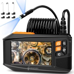Endoskopkamera mit Licht 5m, Ennovor 1080P HD Digital Doppelkopf Endoscope mit 4.3-Zoll-IPS- Bildschirm, IP67 Wasserdicht Rohrkamera mit 8 einstellbaren LEDs, 8mm Schlangenkamera Inspektionskamera